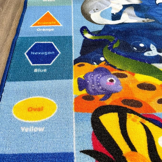 QUOKKA Baby Mat for Floor Play for Babies 6-12 Months – Super Soft Baby Floor Play Mat for Toddlers 1-3 – ABC Ocean Extra Thick Plush Rug for Nursery – Padded Foldable Activity Infant Playroom Carpet