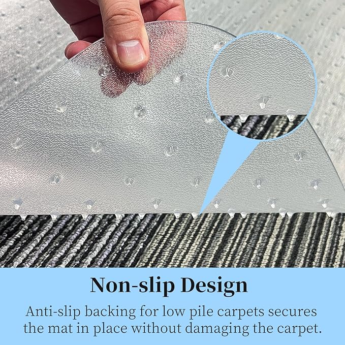 Tonaus Office Chair Mat for Carpet, 48"×36" Carpet Chair Mat for Low Pile Carpets, 2.2mm Transparent
