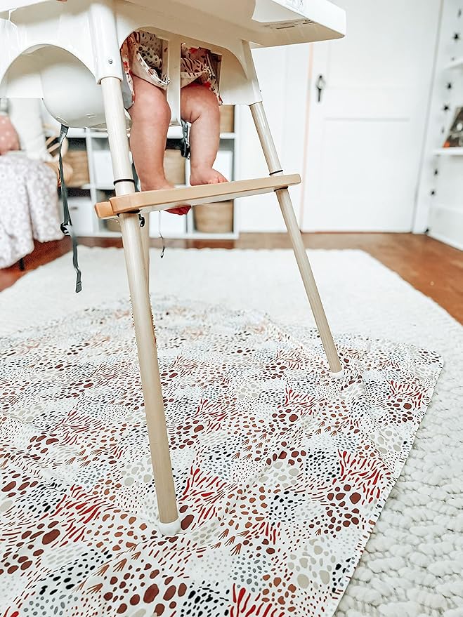 BapronBaby Wild Splash Mat - Waterproof Catch-All for Under High Chairs, Floors, Tables, Playtime or Arts & Crafts - Machine Washable - 45" x 45”