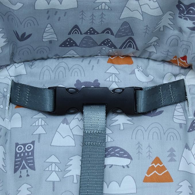 ZARPMA Cotton Seat Covers for IKEA Antilop Highchair, Padded, Forest Pattern Foldable Baby Highchair Cover for IKEA Child Chair Cushion (Grey Forest)