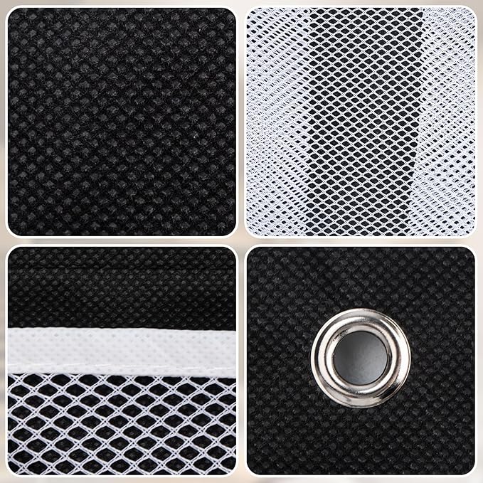 Bed Hanging Shoe Organizers with 3pcs Hooks, 4 Mesh Pocket Bedside Hanging Shoes Holder, Behind Door Storage Pockets for RV Dorm Entryway Bedroom Closet