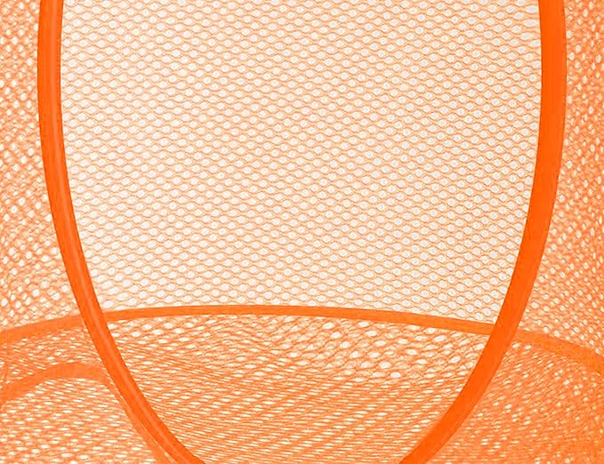 Libeder Mesh Hanging Storage Space Saver Bags Organizer,Foldable Storage Organizer 3 Compartments Toy Storage Basket for Kids Room Bathroom 2 Sets Orange