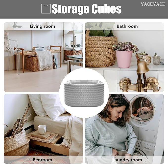Large Woven Storage Bin for Organizin, Large Nursery Blanket Storage, Big Basket with Handle for Living Room, Toy, Storage, 22"x17"x12"