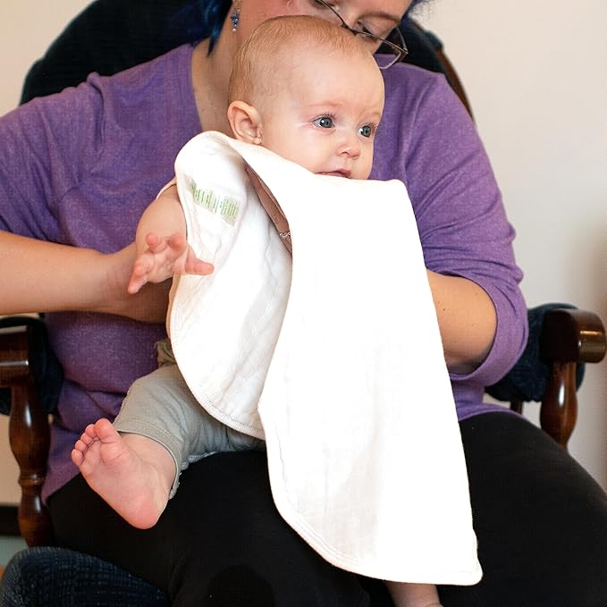 Green Sprouts Organic Cotton Muslin Burp Cloths, Adult Use Only, Hypoallergenic, Standard 100 by Oeko-TEX® Certified, Tested for Hormones, Large