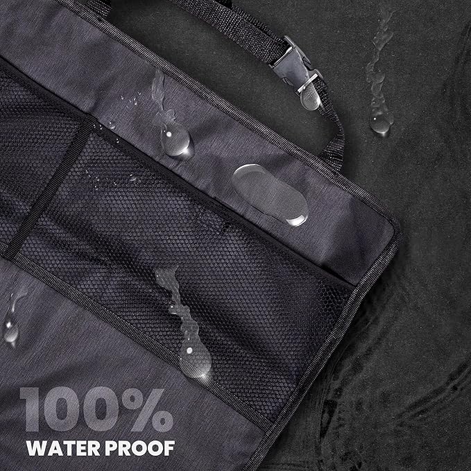 EcoNour 2 Pack Back Seat Protector for Kids Feet | Premium Waterproof Kick Mats with 2 Pocket Organizer | Backseat Cover for Vehicles to Protect from Dirt, Mud & Scratches | Travel Accessories