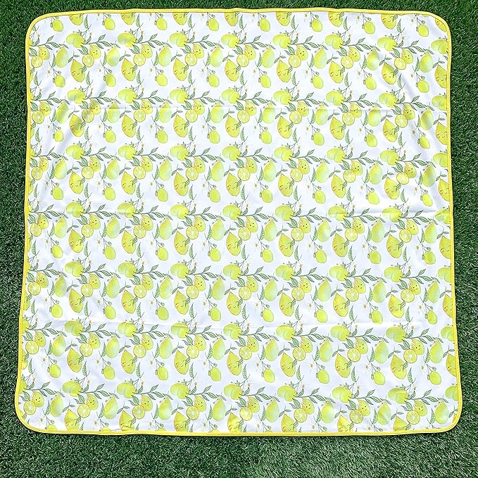 BapronBaby Fresh Lemon Splash Mat - Waterproof Catch-All for Under High Chairs, Floors, Tables, Playtime or Arts & Crafts - Machine Washable - 45" x 45”