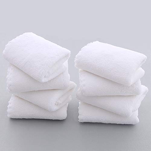 Spotted Play 8 Pack Large Burp Cloths for Baby - 20" by 10" Ultra Absorbent Burping Cloth, Baby Washcloths, Newborn Towel - Milk Spit Up Rags - Burpy for Unisex, Boy, Girl - Burp Cloths Set(White)