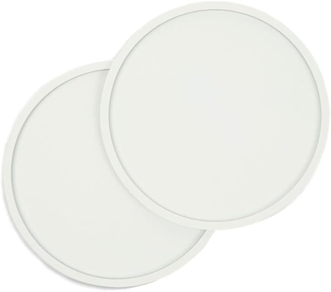 Waggo Habit Silicone Dog Placemat – Set of 2 Modern Heavyweight Silicone Dog Food Mats, Dishwasher Safe, Non-Slip, Solid Color – Light Grey (Large, 9")