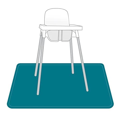 BapronBaby Minimalist Teal Splash Mat - Waterproof Catch-All for Under High Chairs, Floors, Tables, Playtime or Arts & Crafts - Machine Washable - 45" x 45”