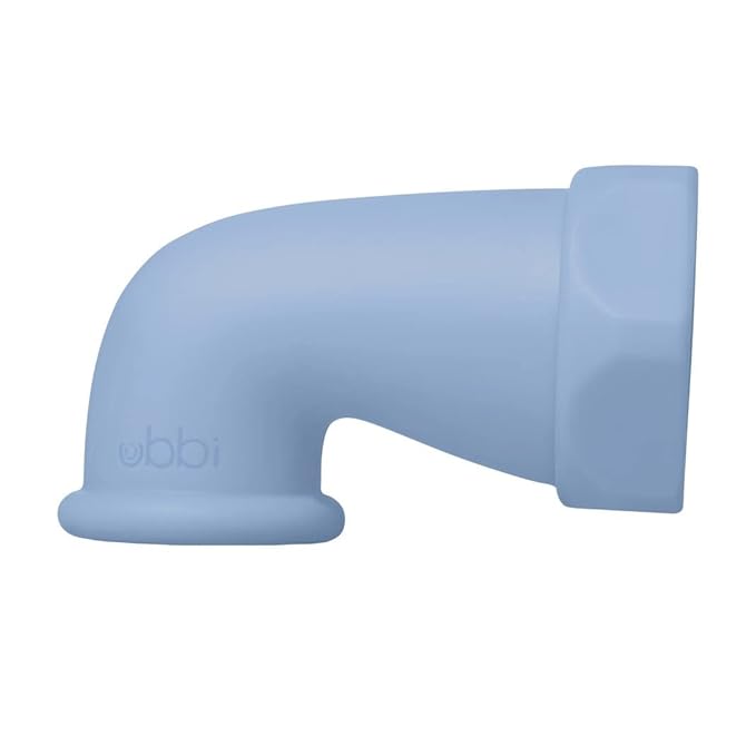 Ubbi Bath Spout Guard and Drain Stopper, Soft Silicone Spout Cover and Suction Cup Drain Plug for Baby Bath Time, Cloudy Blue