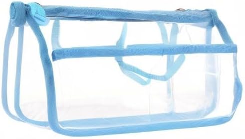 Vercord Translucent Purse Handbag Tote Pocketbook Bag Organizer Insert with Zipper Handle for Women Medium Blue