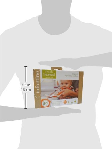 Infantino Disposable Squeeze Pouches Disposable Pouches for Portable Homemade semi-Solid Food for Babies and Toddlers,BPA and PVC Free,Freezer Safe,(Pack of 300)