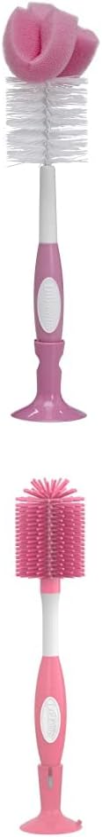 Dr. Brown's Reusable Sponge Baby Bottle Cleaning Brush + Soft Touch Bottle Brush, BPA-Free, Pink, 2-Pack