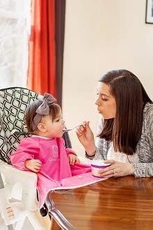 Baby Led Weaning BLW Long Sleeve Apron Bib for 6-12 Months Old with Suction Cups for Infant and Toddlers (Pink, 6-12)