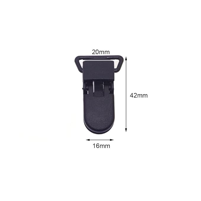 Sutoyuen 25Pcs Pacifier Clips Holders Suspender Mitten Binky Clip for DIY Dummy Chain Baby Blankets Bib Holder Suit for 20mm Ribbon (Black)