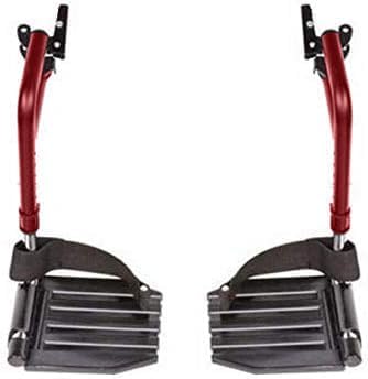 Wheelchair Swingaway Legrest Plastic Footplates & Heel Loops (Pair) (Red)