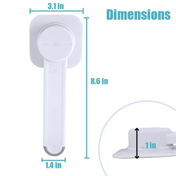 2-Pack Toilet Locks Baby Proof - No-Drill Adhesive Toilet Seats Lock Toilet Lid Lock - Easy Installation Fits Most Standard Toilets