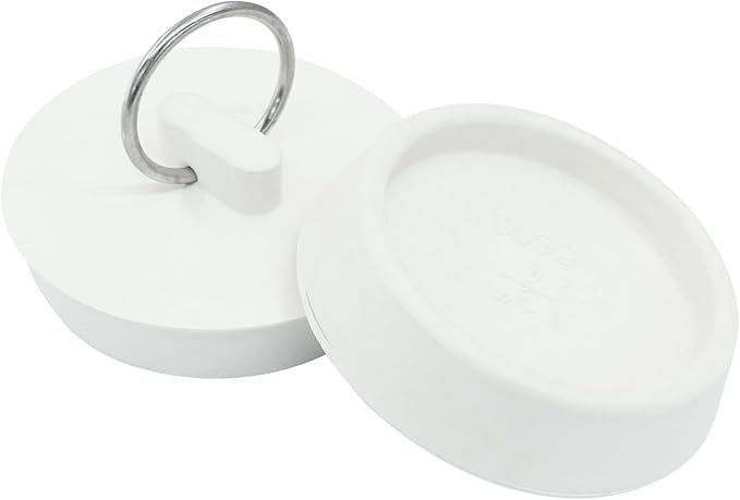 2 Pcs Durable Rubber Drain Stoppers, Fits 1-3/4 Inch Sink Plug Hanging Ring Bathtub Stopper, Universal Bathroom Sink Plug for Kitchen Laundry Bathroom Bathtub