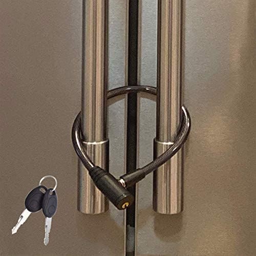 Urban August Child-Proof Refrigerator Lock for Kids & Adults - Lock for French Door Fridge and Cabinet (Regular, Black - 3 Pack Keyed Alike)