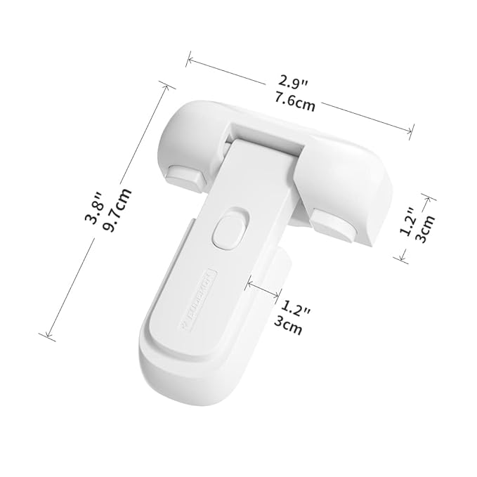 EUDEMON 1 Pack Updated Child Proof Refrigerator/Fridge/Freezer Door Lock Apply to Max 1"(25mm) Sealing Strip for Toddlers and Kids, no Tools Need or Drill (White)