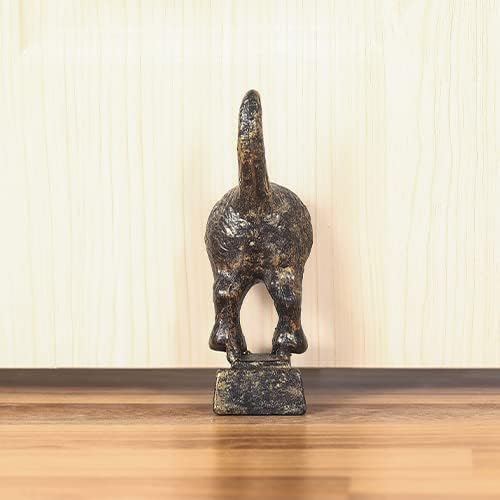 Dog Tail Door Stop Decorative Cast Iron Door Stopper Wedge, Antique Brass………