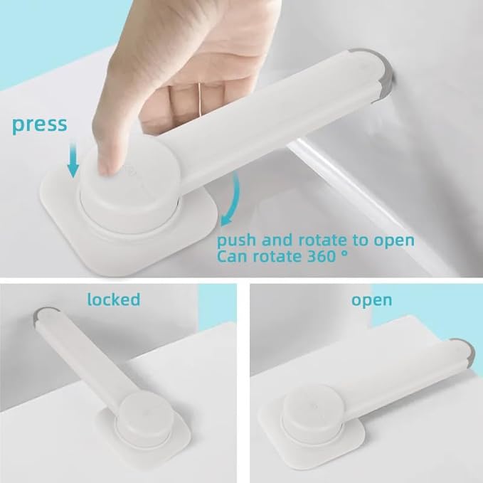 Child Safety Toilet Door Locks – Baby Proof Toilet Seat Lock with Strong Adhesive – Prevents Toddlers & Pets from Opening Toilet Lids – Easy to Install, Durable Baby Proofing Bathroom Lock