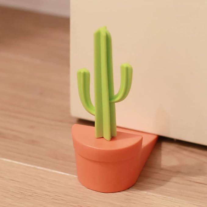 WAYUTO Cute Door Stopper Catus Decorative Silicone Door Stop Novelty Funny Door Stops Rubber Door Stop Wedge for Home Office Bedroom Doorstop Cute Gifts for Women Girls