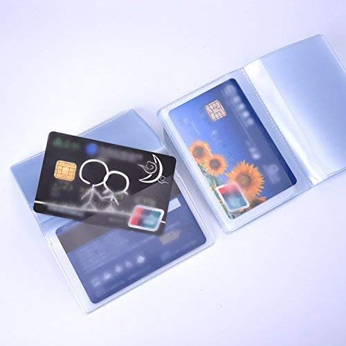 Shappy 2 Pieces Plastic Wallet Insert Credit Card Holder with 10 Page 20 Slots and 10 Page 10 Slots, 9.5 x 6.5 cm, Transparent
