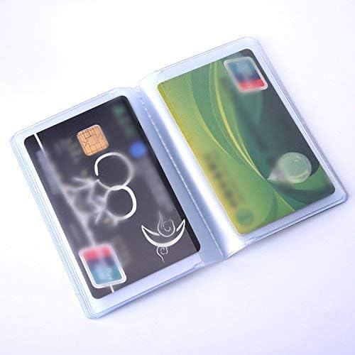 Shappy 2 Pieces Plastic Wallet Insert Credit Card Holder with 10 Page 20 Slots and 10 Page 10 Slots, 9.5 x 6.5 cm, Transparent