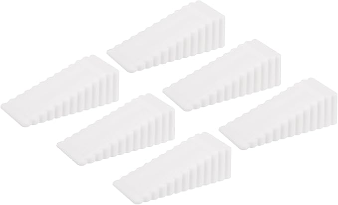 uxcell 6 Pcs Door Stoppers for Bottom of Door, 28mm/1.10 Inch Door Stops, Rubber Door Stopper Wedge Anti Slip, Window Stopper Door Stackable, White