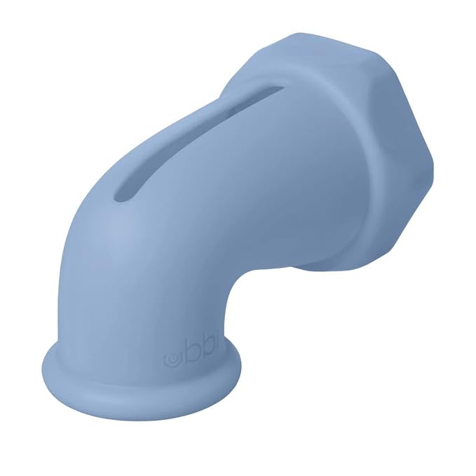 Ubbi Bath Spout Guard and Drain Stopper, Soft Silicone Spout Cover and Suction Cup Drain Plug for Baby Bath Time, Cloudy Blue
