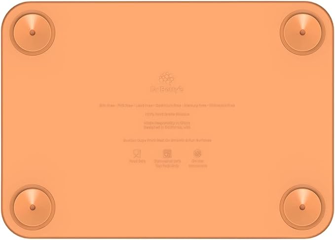 Generic Dr. Betty’s - Educational Learning Silicone Placemat / Play Mat with Super Suction and Raised Edges for Babies + Toddlers + Kids | Non-Slip, Dishwasher Safe, Food Grade (Colors, Peach Orange)