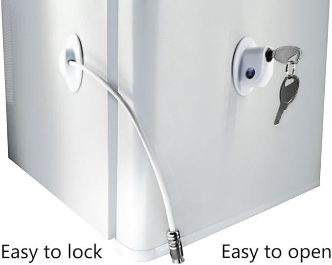 FIGEPO Refrigerator Lock with Magnetic, Dorm Freezer Door and Child Safety Cabinet Lock, Strong Adhesive, Convenient to Unlock (1, White-1)