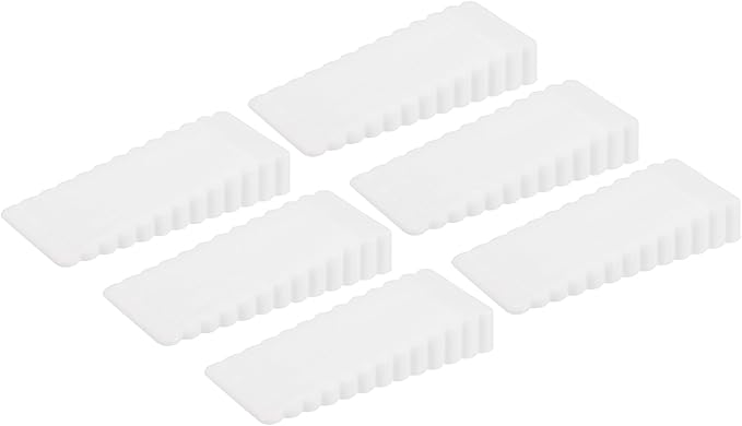 uxcell 6 Pcs Door Stoppers for Bottom of Door, 15mm/0.59 Inch Door Stops, Rubber Door Stopper Wedge Anti Slip, Window Stopper Door Stackable, White