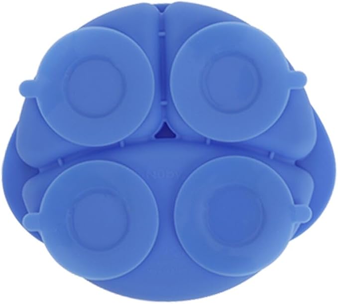 Nuby Silicone Round Suction Plate with Lid - Dishwasher-Safe Baby and Toddler Plate - 6+ Months - Blue and Yellow - Back to School Essentials