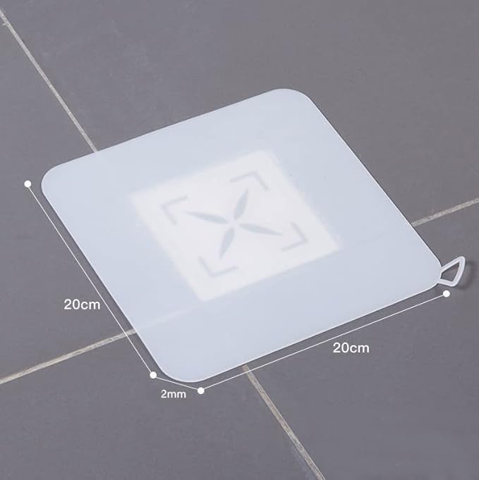 Silicone Tub Stopper Floor Drain Cover, 2 Pieces Sewer Anti-Odor Mat Deodorizing Drain Plugs for Kitchen, Bathroom and Laundry(8 x 8inch)