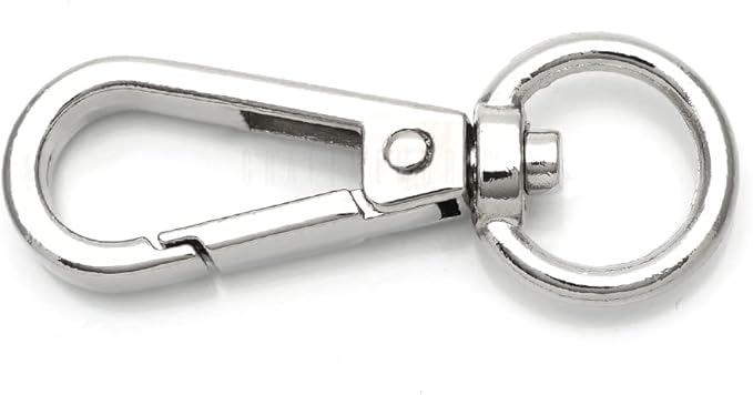 CRAFTMEMORE 10pcs Swivel Lobster Clasps Push Gate Snap Hook Bag Clips Purse Accessories FSO (Silver)