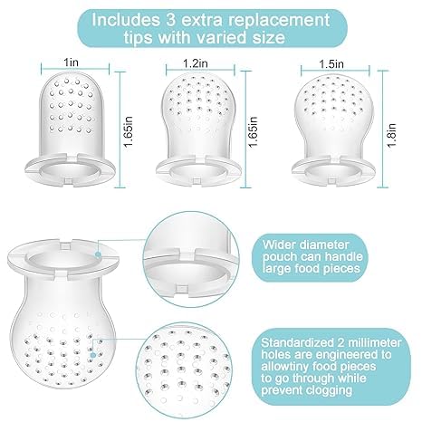 PandaEar 2 Pack Baby Breastmilk Popsicle Molds & 3 Pack Baby Fruit Food Feeder Pacifier, Baby Fruit Food Feeder Teether Tray Ice Cube Maker, Silicone Feeder Cactus Shape Teething Toy 3 Sizes Pouches