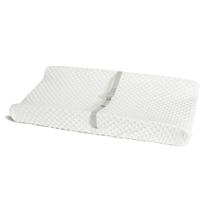 Munchkin Secure Grip Baby Diaper Changing Pad with Cover for Dresser, Waterproof and Wipeable, Contoured, Standard Size (14.75" x 31"), White