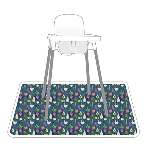 BapronBaby Organic Produce Splash Mat - Waterproof Catch-All for Under High Chairs, Floors, Tables, Playtime or Arts & Crafts - Machine Washable - 45" x 45”