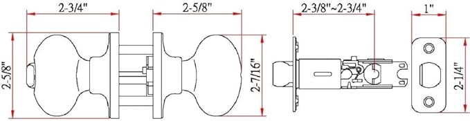 Design House Door Knob, Privacy Lock for Safety, Oval Handle Shape, Fits Standard Doors, for Bedrooms/Bathrooms, Easy Installation, Oil Rubbed Bronze, 2.625 in. Diameter x 2.75 in. L, 750588