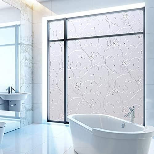 Niviy Static Cling Non-Adhesive Window Film Frosted Glass Film Bathroom Door Glass Decoration Window Film Privacy Covering (41.2"x 157.4")