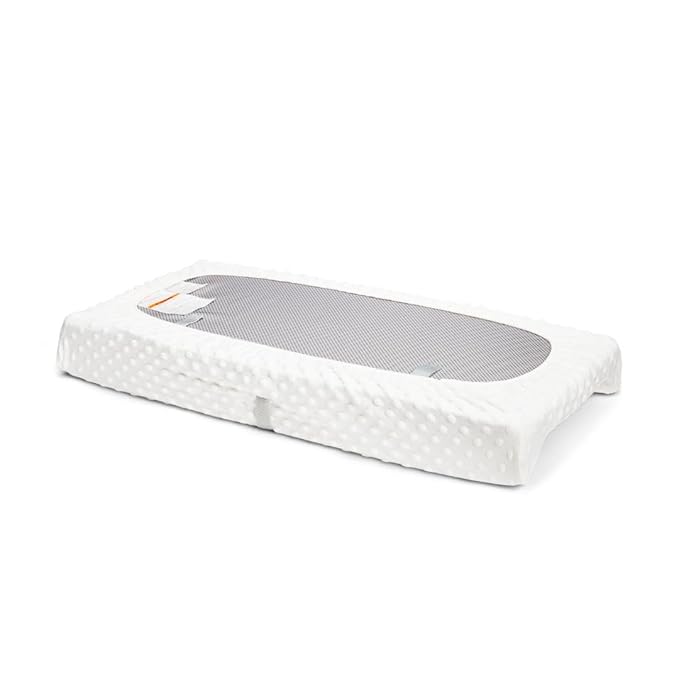 Munchkin Secure Grip Baby Diaper Changing Pad with Cover for Dresser, Waterproof and Wipeable, Contoured, Standard Size (14.75" x 31"), White