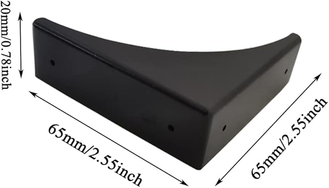 4 Pcs Black Metal Corner Protector Box Edge Safety Guard Cabinet Furniture Corner Metal Bumpers