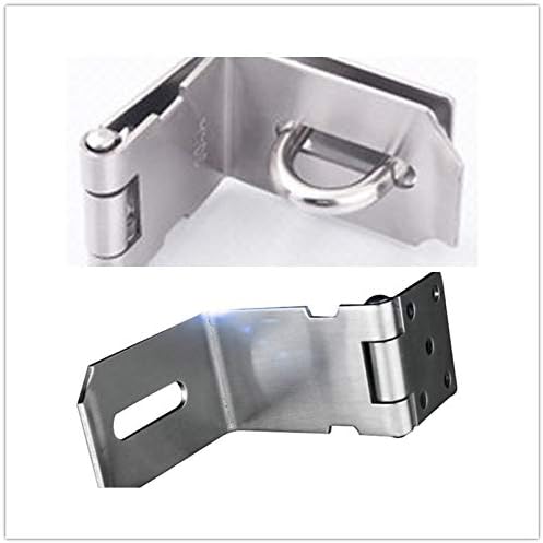 90 Degree 4 Inch Right Angle Padlock Hasp, Stainless Steel Safety Door Latches, Solid Gate Latches,Polished Finish 2 Pack