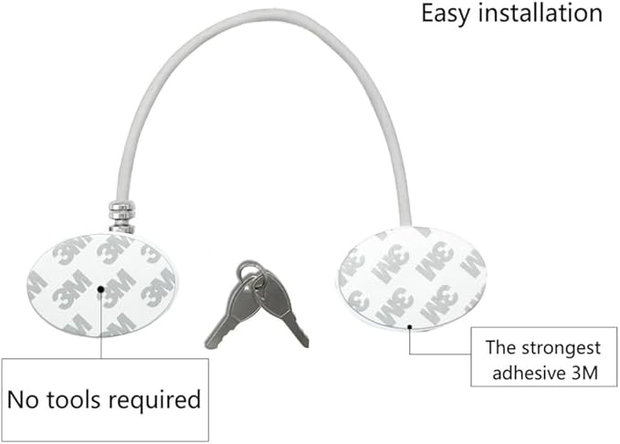FIGEPO Refrigerator Lock with Magnetic, Dorm Freezer Door and Child Safety Cabinet Lock, Strong Adhesive, Convenient to Unlock (1, White-1)