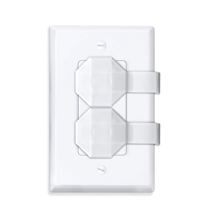 SocketSitter Outlet Covers Baby Proofing (6 Pack) – Always-Connected Child Proof Outlet Plug Covers for Electrical Outlets – Easy Install Baby Outlet Covers, 12-Outlet Coverage