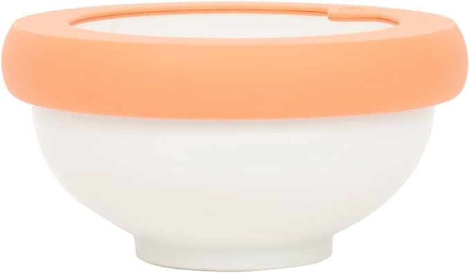 Food Huggers Replacement Lids for Glass Storage Containers | Silicone & Glass Lids that Don’t Crack | Fits Most Round Container Brands & Bowls | 100% Plastic Free (1 Lid (Small), Terracotta)