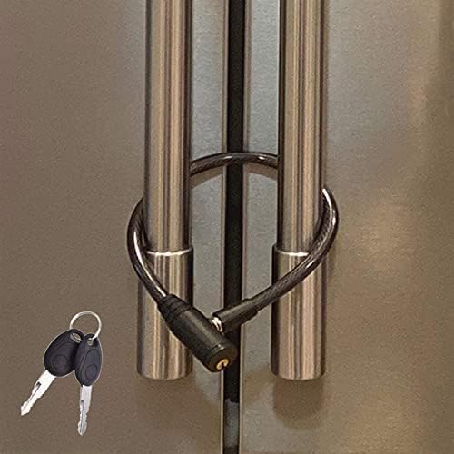 Urban August Child-Proof Refrigerator Lock for Kids & Adults - Lock for French Door Fridge and Cabinet (Regular, Black - 2 Pack)