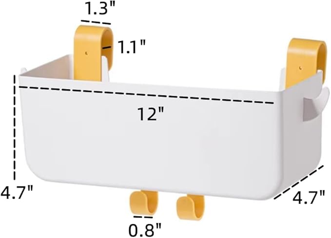 HYOATREA Bunk Bed Shelf, Kids Bunk Bed Caddy | Bedside Caddy for Dorm Bed Loft Bed Rail | Top Bunk Accessories (Yellow)